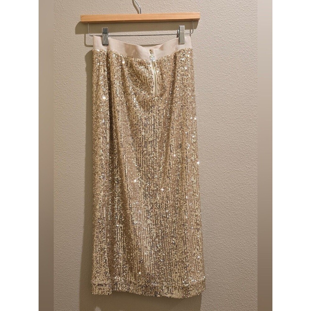 LILLY PULITZER Kendrick Midi Skirt in Gold Sequin NWT Sz 2 - Picture 5 of 6